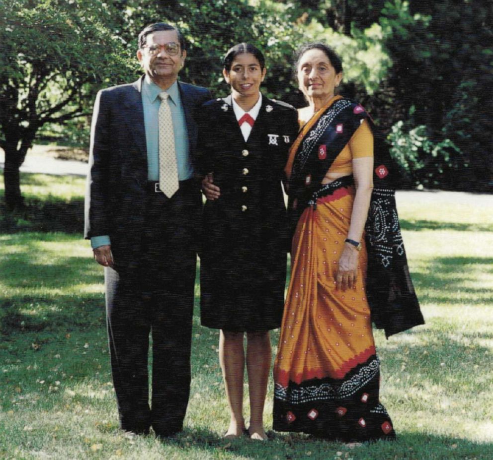 PHOTO: Anuradha Bhagwati pictured with her parents.