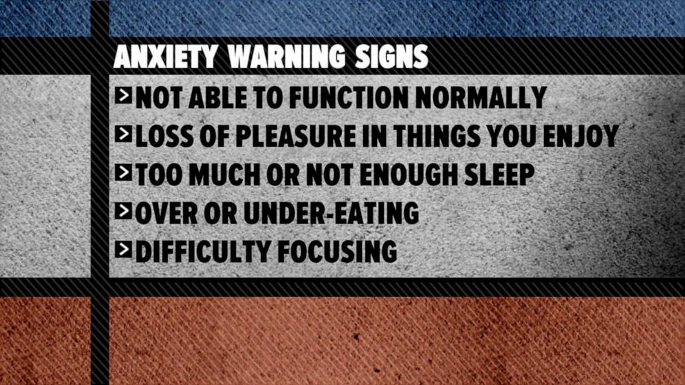 PHOTO: A graphic lists five common warning signs of anxiety.
