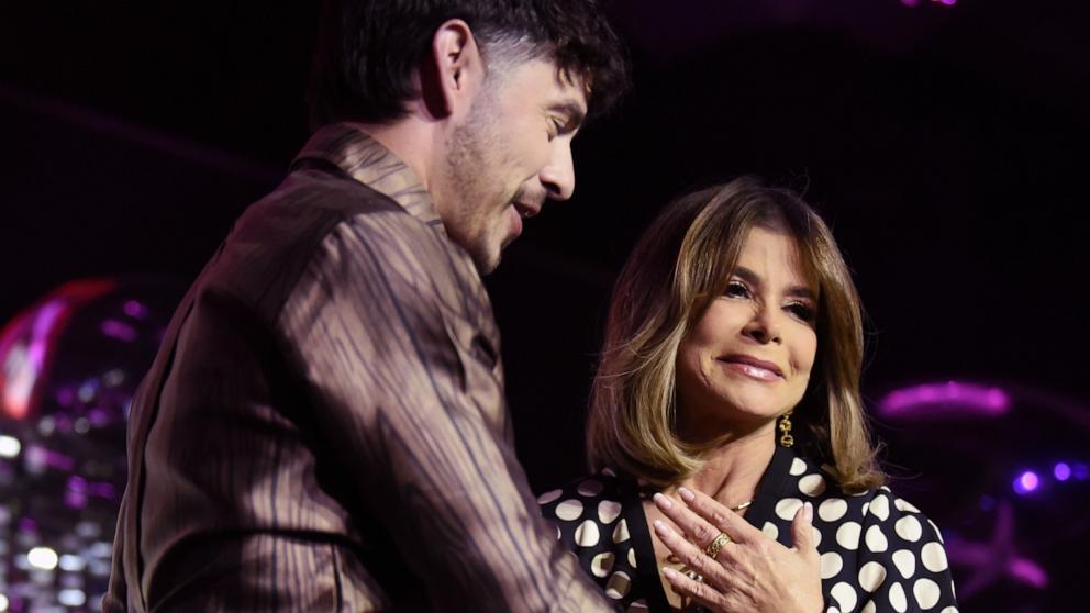 PHOTO: David Archuleta presents Paula Abdul withthe Straight Up Ally award at The Queerties 2024, March 12, 2024, in Hollywood.