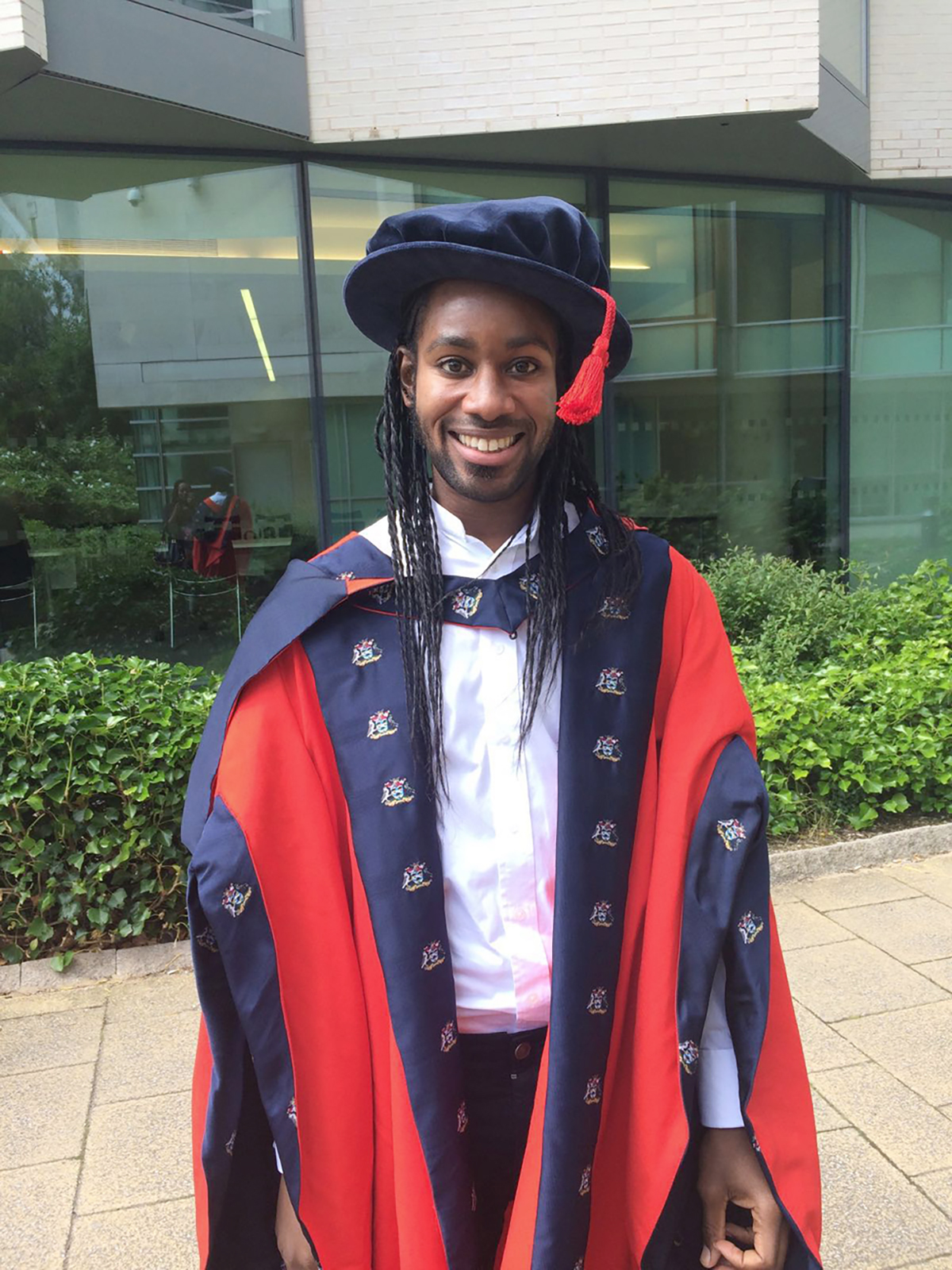 PHOTO: Jason Arday at at his PhD ceremony in 2016, at Liverpool John Moores University in the U.K.