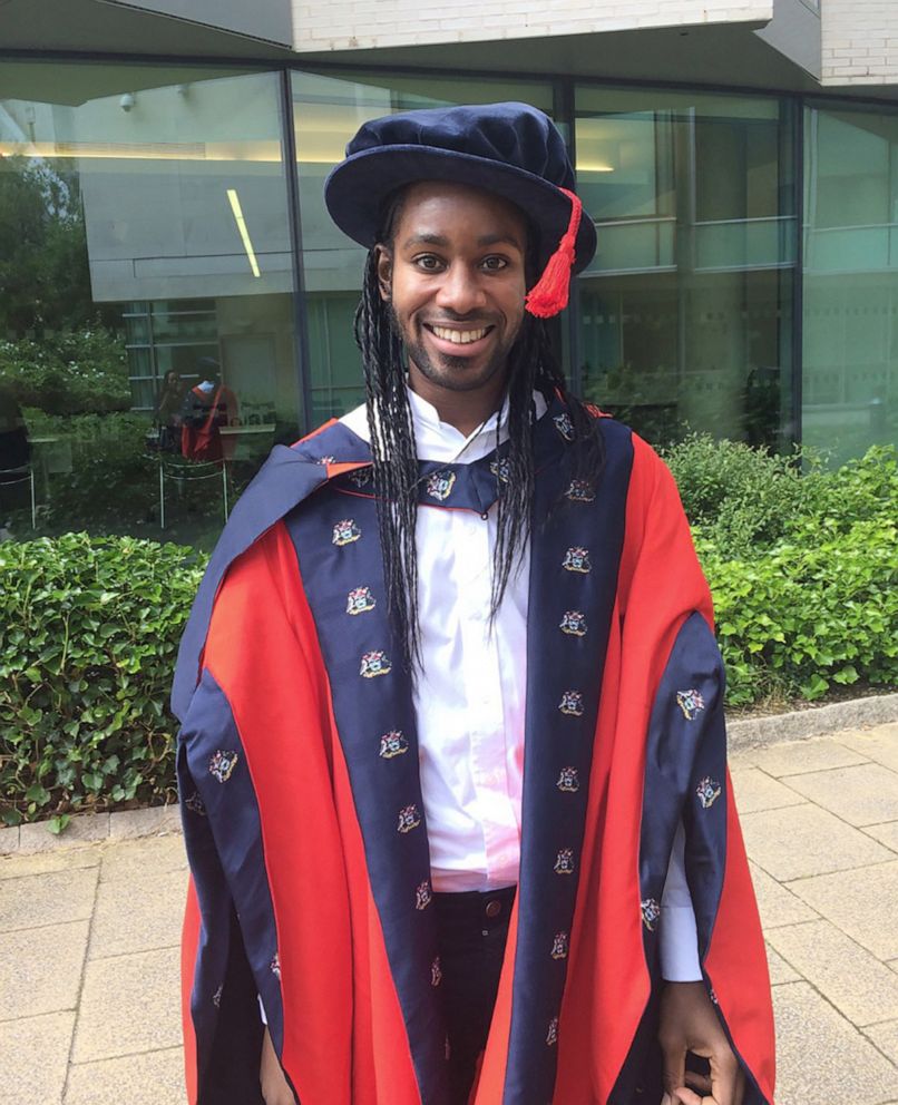 PHOTO: Jason Arday at at his PhD ceremony in 2016, at Liverpool John Moores University in the U.K.