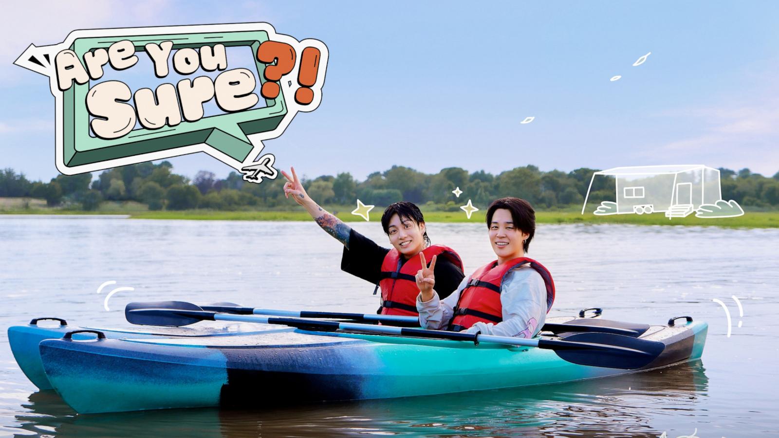 PHOTO: Jimin and Jung Kook to star in travel reality show, "Are You Sure?!" coming exclusively to Disney Plus on Aug. 8, 2024.