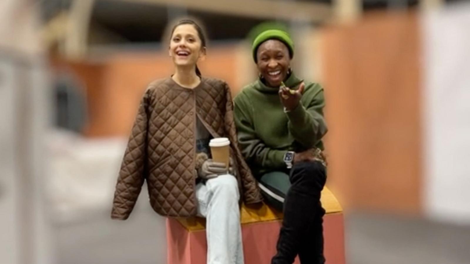 PHOTO: Ariana Grande and Cynthia Erivo appear in a video posted on Grande's TikTok account.