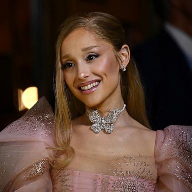 PHOTO: Wicked cast member Ariana Grande arrives on the red carpet during the Australian premiere of Wicked at the State Theatre, Nov. 3, 2024, in Sydney.