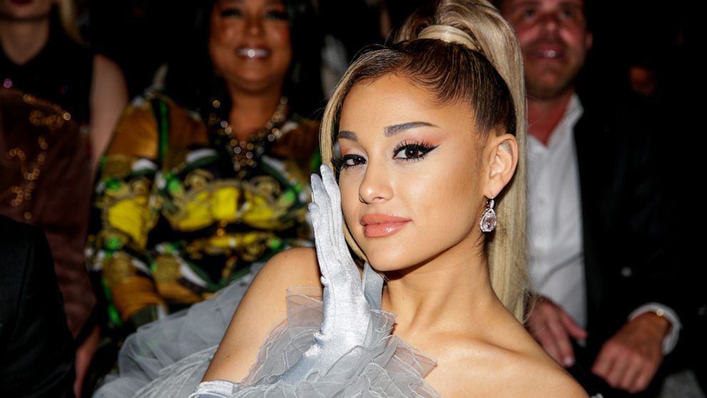 PHOTO: Ariana Grande attends the Grammy Awards from the STAPLES Center in Los Angeles, Jan. 26, 2020.