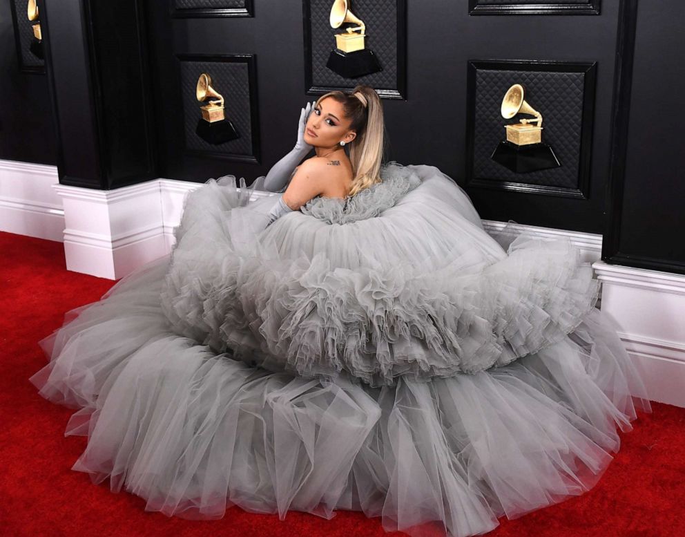 PHOTO: Ariana Grande arrives at the 62nd Annual Grammy Awards at Staples Center on Jan. 26, 2020, in Los Angeles.