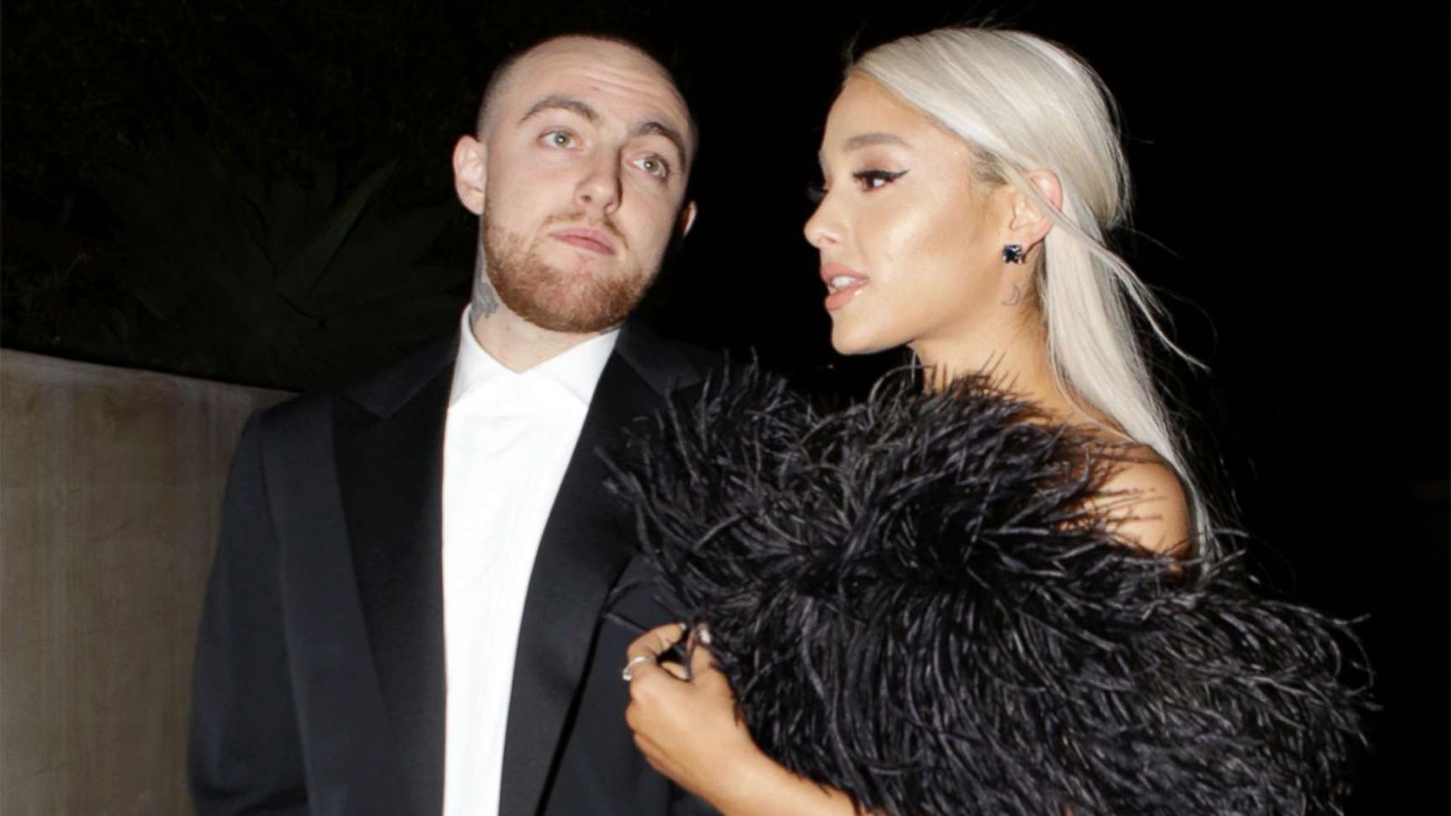 PHOTO: Rapper Mac Miller and singer Ariana Grande attend an Oscar party on March 4, 2018 in Los Angeles.