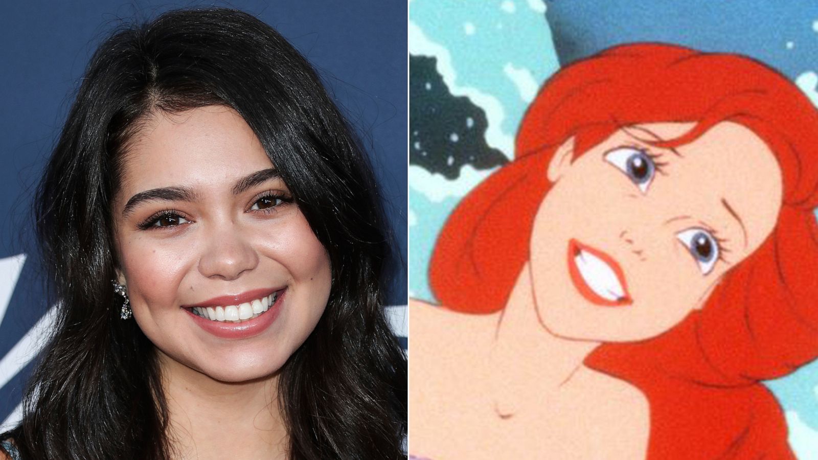 PHOTO: Actress Auli'i Cravalho arrives at Variety's Power Of Young Hollywood 2019 held at the h Club Los Angeles on August 6, 2019, in Hollywood. | Ariel is shown in a scene from The Little Mermaid.