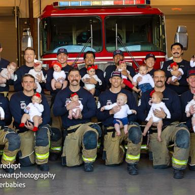 PHOTO: Chandler firefighters celebrated the arrival of 19 babies born in 2024 with a special family photo shoot.