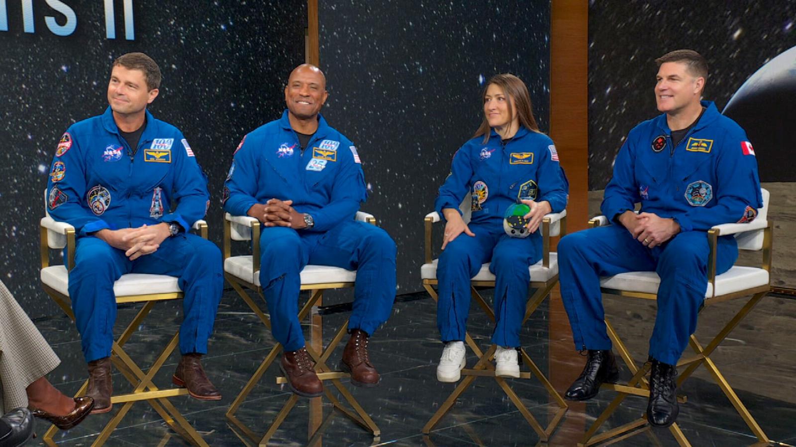 PHOTO: Artemis II astronauts, from left to right, Reid Wiseman, Victor Glover, Christina Koch and Jeremy Hansen appear on "Good Morning America" on April 30, 2026.