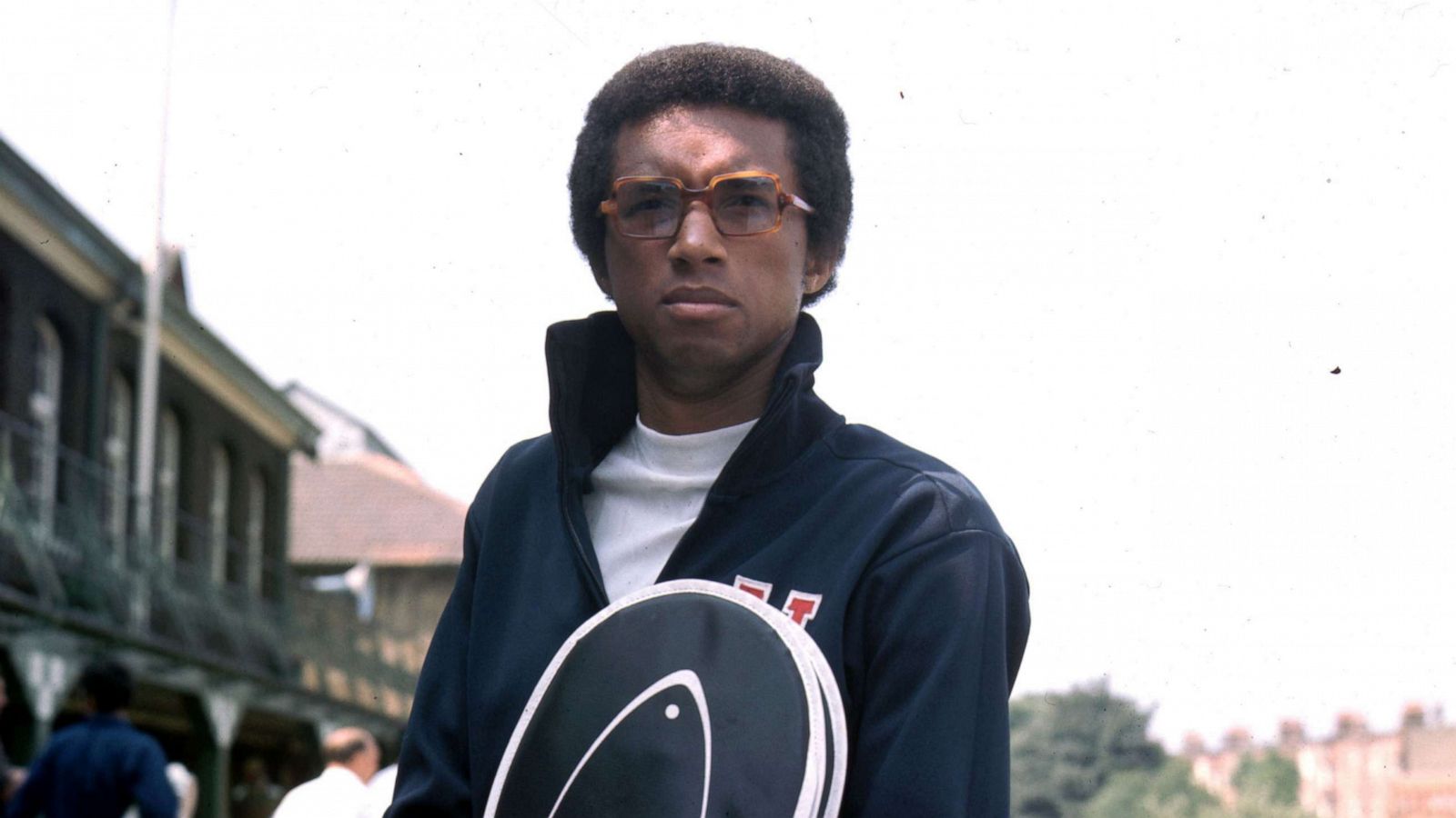 PHOTO: Tennis player Arthur Ashe at Queen's Club in London.