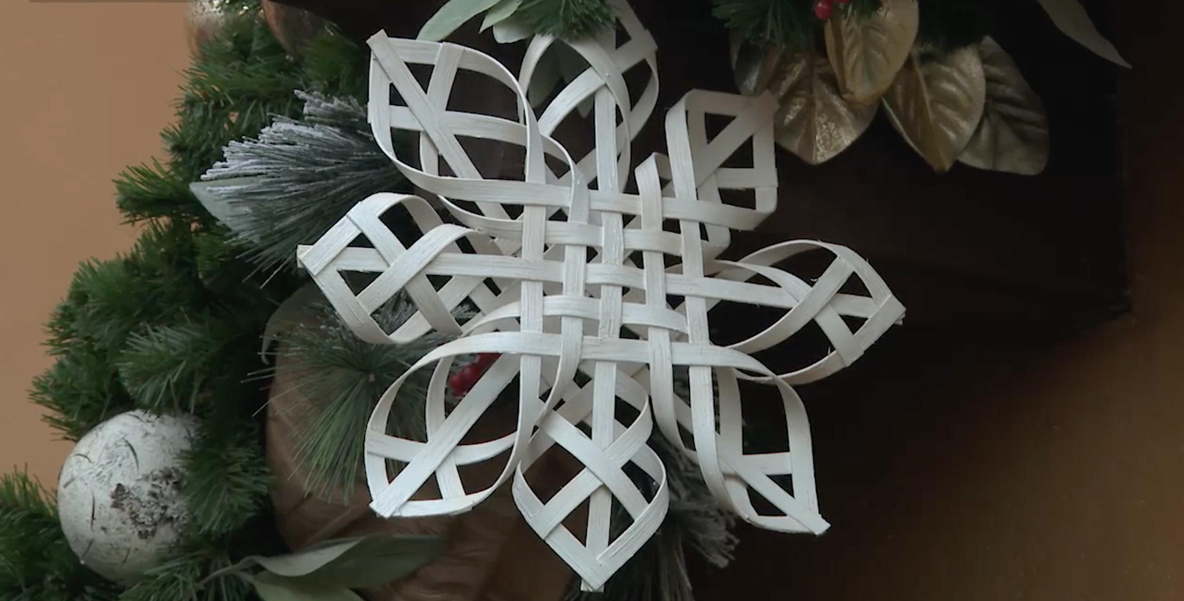 PHOTO: The artisans used a similar process they used to weave seats on homemade chairs to create the snowflakes.