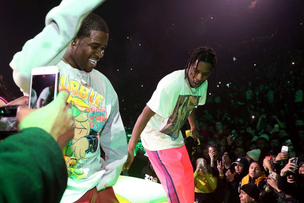 PHOTO: A$AP Ferg (L) and A$AP Rocky perform at A$AP Mob Yams Day 2019 at Barclays Center on January 17, 2019, in New York.