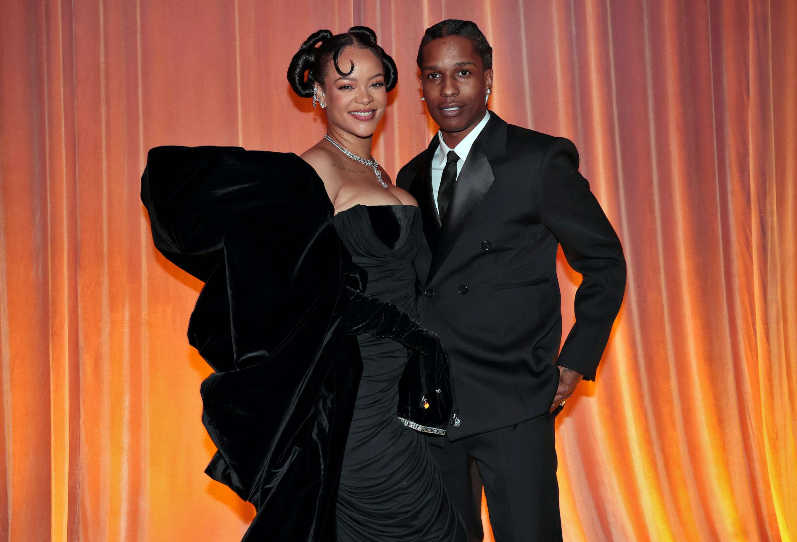 PHOTO: FILE - Rihanna and A$AP Rocky attend the 80th Annual Golden Globe Awards held at the Beverly Hilton Hotel, Jan. 10, 2023 in Beverly Hills, Calif.