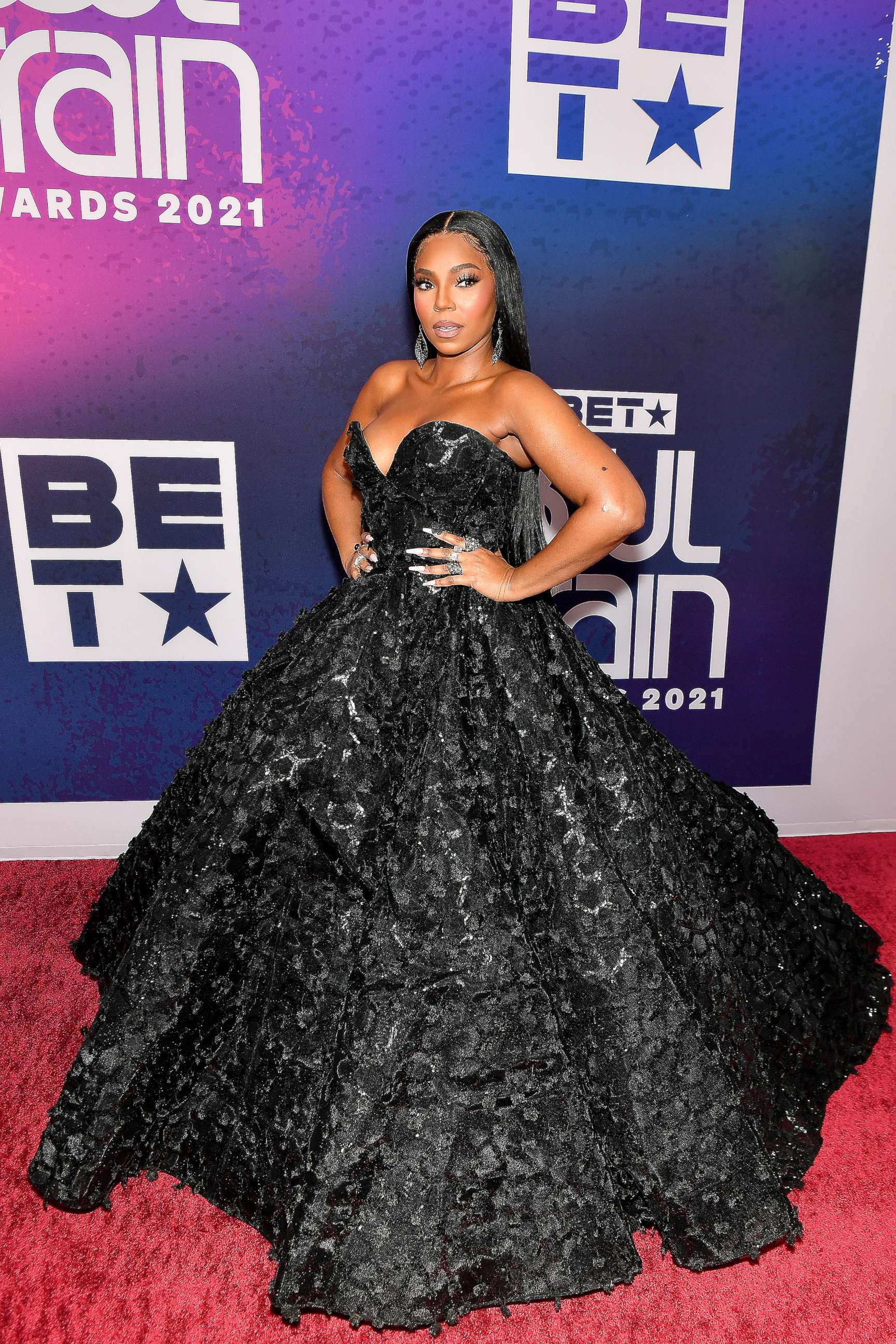 PHOTO: Ashanti attends The 2021 Soul Train Awards presented by BET at the world famous Apollo theater in New York City on Nov. 20, 2021.