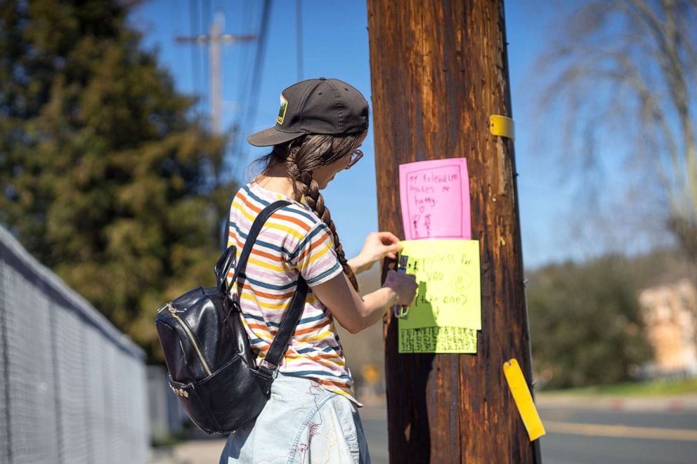 PHOTO: Weiss installed Peptoc flyers in two Healdsburg, Calif. neighborhoods.