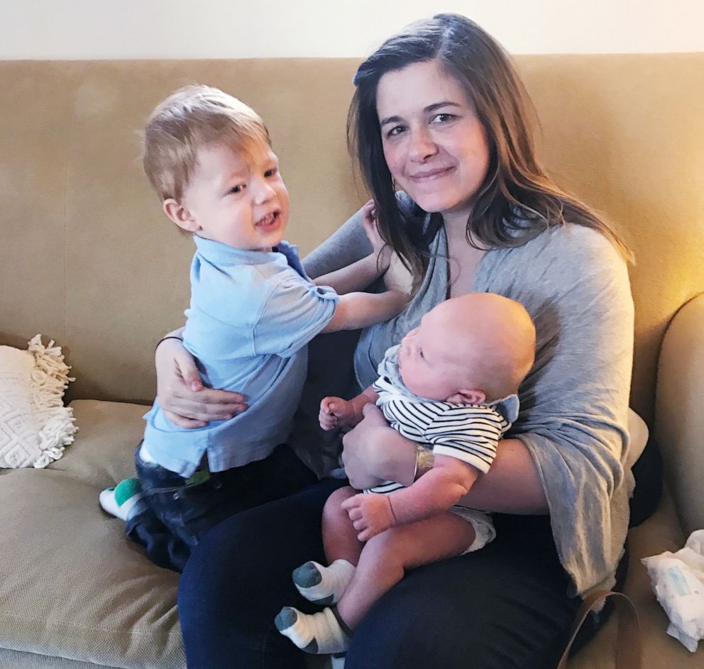 PHOTO: Ashley Abramson, a mom of two from Minneapolis, is seen in this undated photo with her sons, Oliver, 4, and Miles who is now 2.