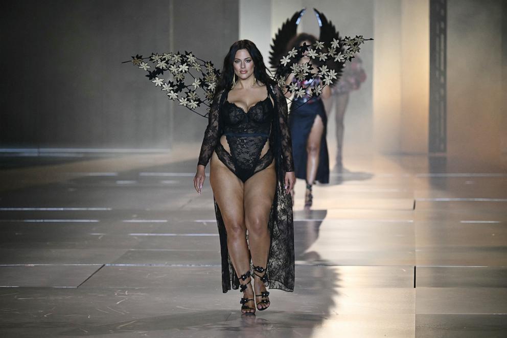 PHOTO: Model Ashley Graham walks the runway during Victoria's Secret Fashion Show in New York City on Oct. 15, 2024. 