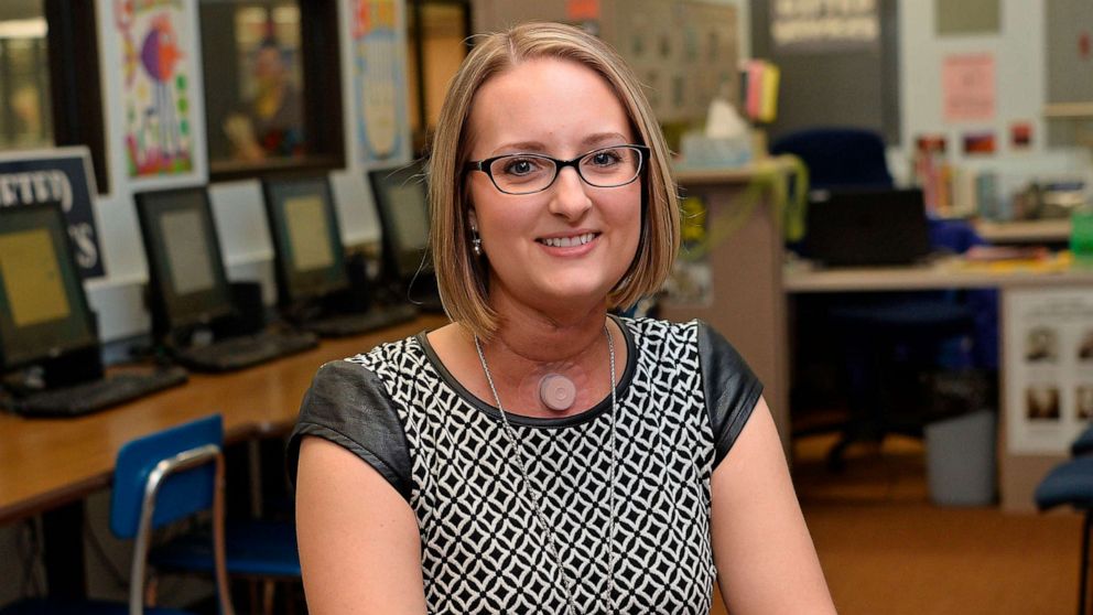 PHOTO: Ashley Kuzma is shown in her classroom at McDowell Intermediate High School in Millcreek Township, Erie County, Pa., on April 4, 2019.