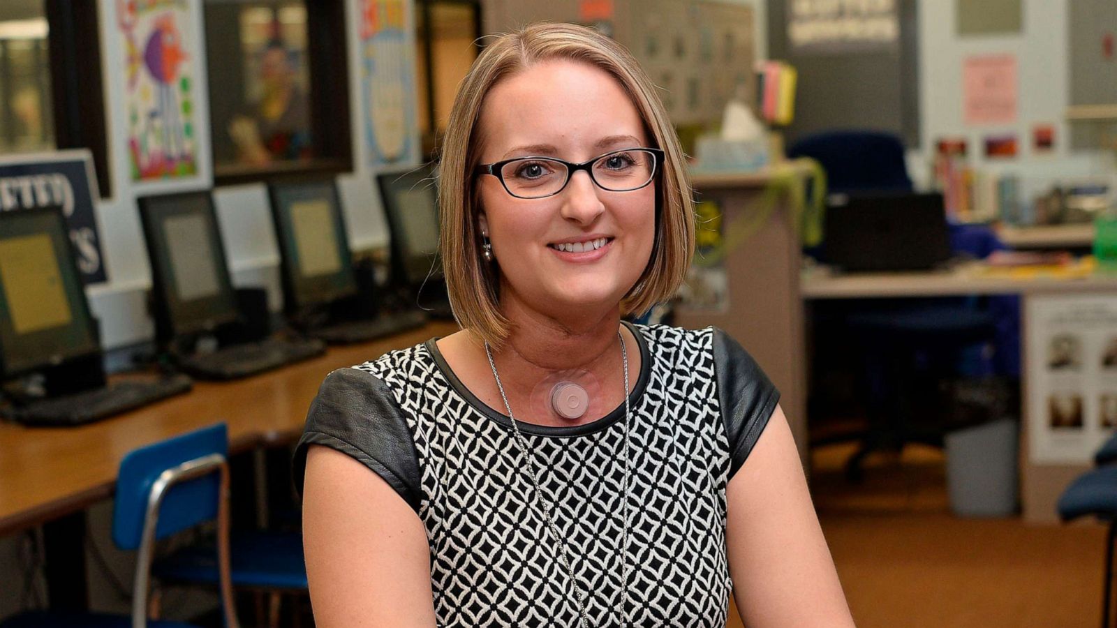 PHOTO: Ashley Kuzma is shown in her classroom at McDowell Intermediate High School in Millcreek Township, Erie County, Pa., on April 4, 2019.