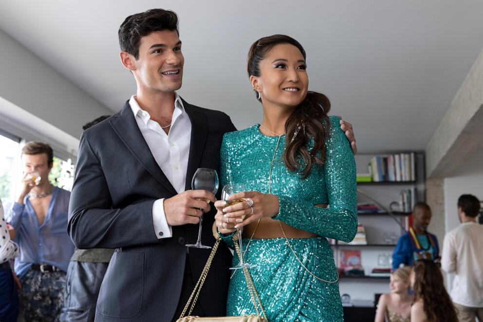 PHOTO: Paul Forman and Ashley Park are seen in a still from season three of "Emily in Paris."