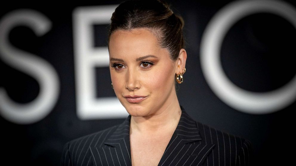 PHOTO: FILE - Ashley Tisdale attends the Los Angeles premiere of MGM's 'House of Gucci' at Academy Museum of Motion Pictures, Nov. 18, 2021 in Los Angeles.