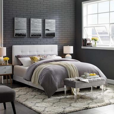 PHOTO: Amira King Upholstered Bed