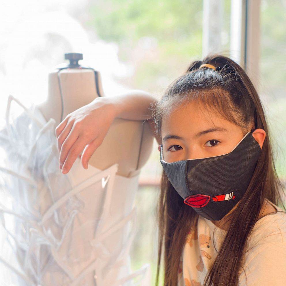 VIDEO: 12-year-old fashion designer makes masks for health care workers