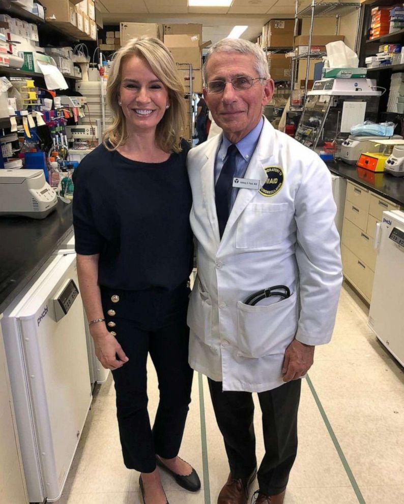 PHOTO: Dr. Jen Ashton with Dr. Anthony Fauci in February of 2020 discussing the development of the COVID-19 vaccine.