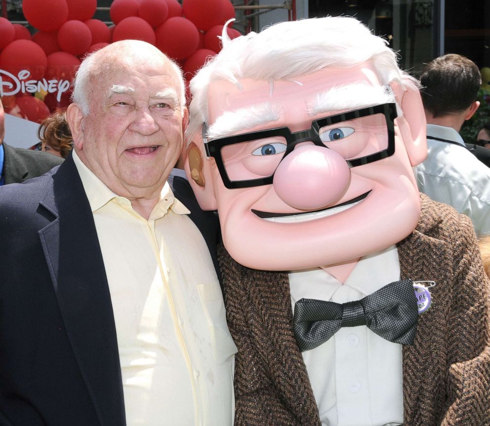 PHOTO: Actor Ed Asner arrives to the Los Angeles premiere of "Up" held at the El Capitan Theatre, May 16, 2009, in Hollywood, Calif. Asner provided the voice of main character Carl Fredricksen, right, in the Disney-Pixar animated movie.