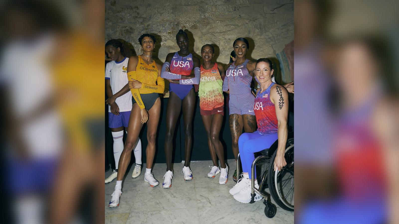 PHOTO: Nike athletes gave a first look at the 2024 national and federation kits at Nike On Air, an immersive experience in Paris.