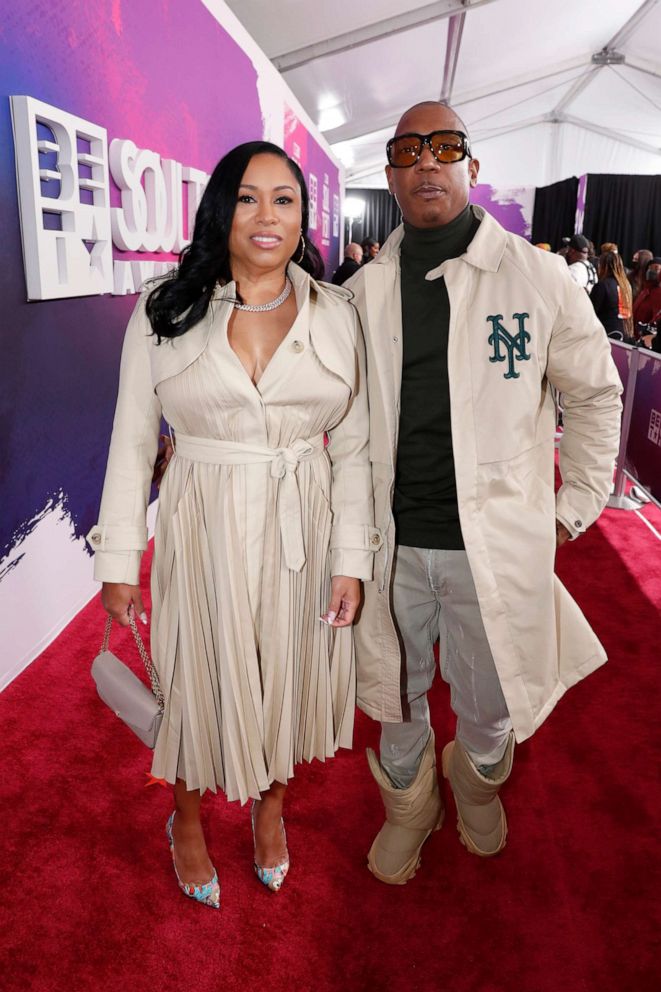 PHOTO: Aisha Atkins and Ja Rule attends The 2021 Soul Train Awards presented by BET at the world famous Apollo theater in New York City on Nov. 20, 2021.