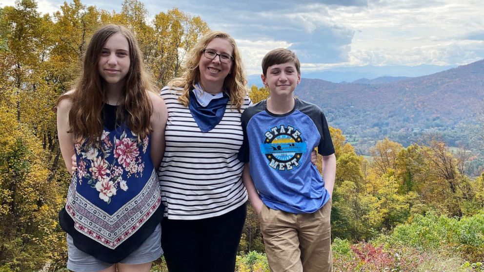 PHOTO: Atlee Breland, of Georgia, poses with two her three children, Katherine and Andrew, in an undated handout photo.