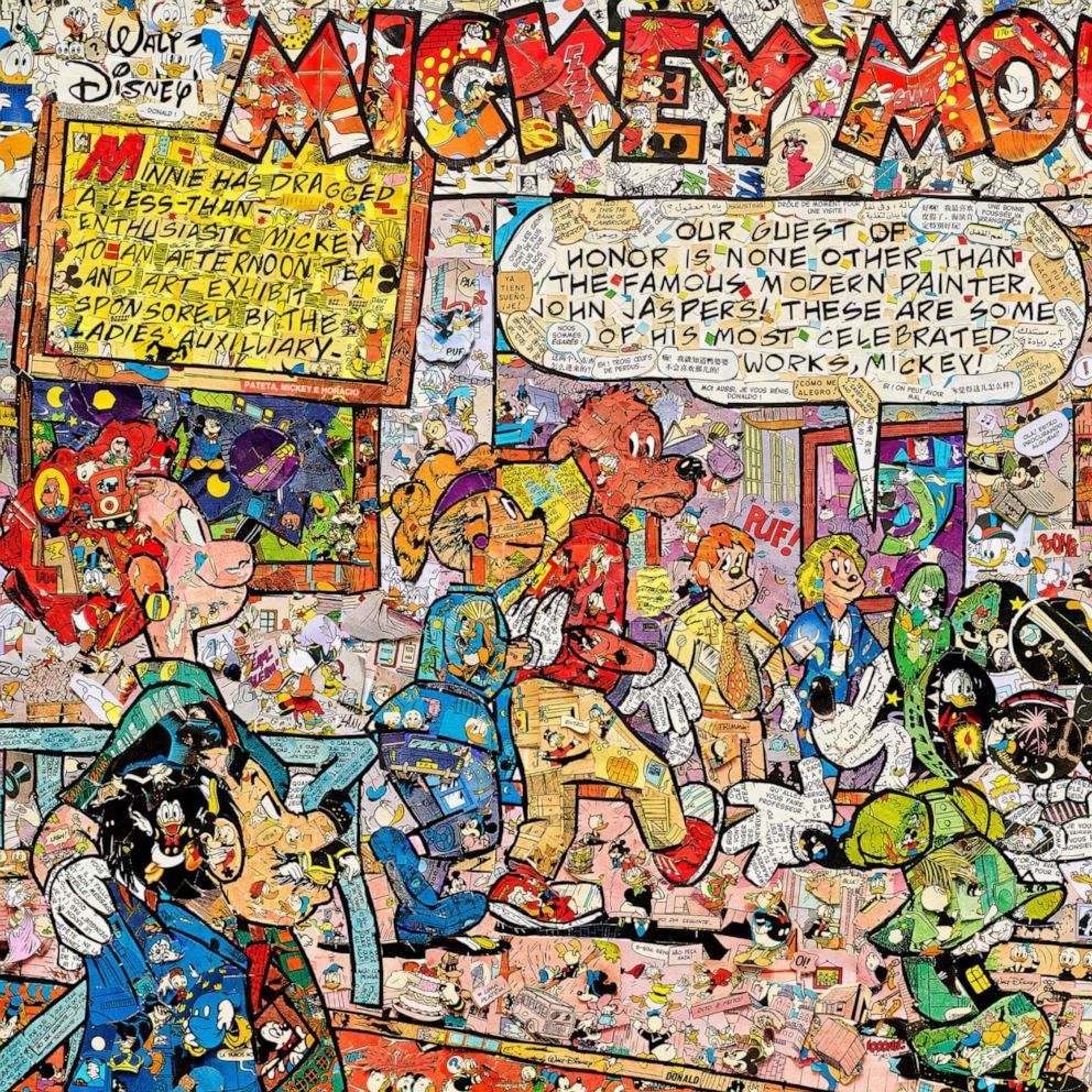 PHOTO: An archival inkjet print of Brazilian artist Vik Muniz's comic book collage "For Art's Sake," donated by Vik Muniz.