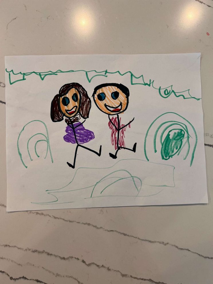 PHOTO: In addition to asking her grandpa to an upcoming daddy-daughter dance, Austyn also drew a photo of both of them at the event.