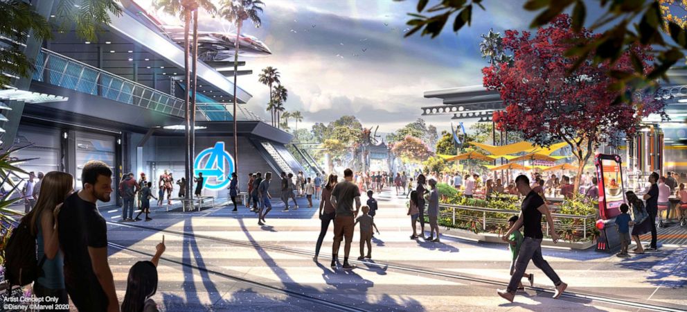 PHOTO: This newly-released artist concept of the Avengers Campus at Disney California Adventure Park.