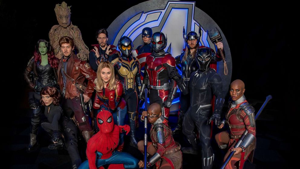 PHOTO: The Avengers assemble for a group photo ahead of the summer opening of Avengers Campus at Disney California Adventure park.