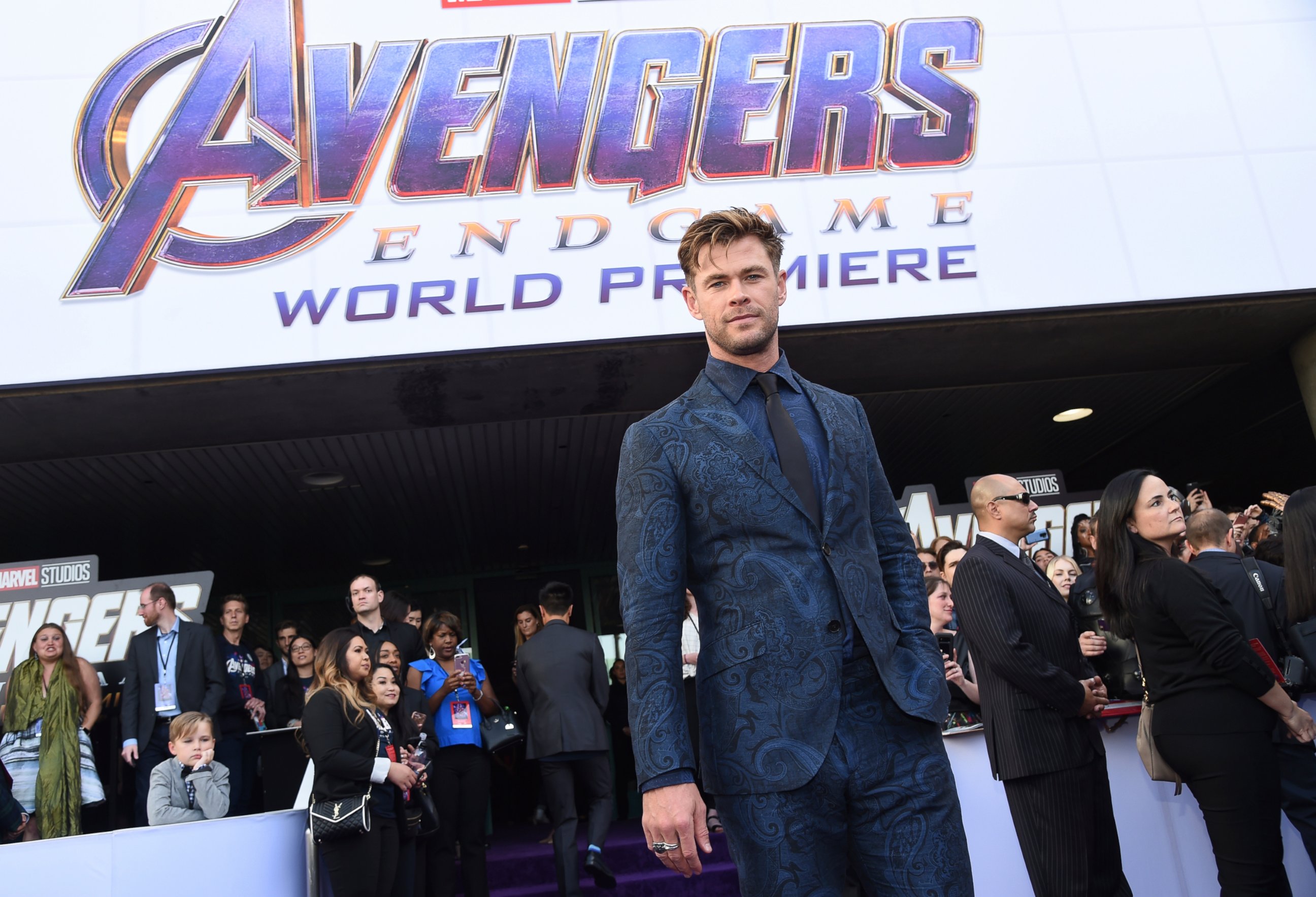 PHOTO: Chris Hemsworth arrives at the premiere of "Avengers: Endgame" at the Los Angeles Convention Center on Monday, April 22, 2019.