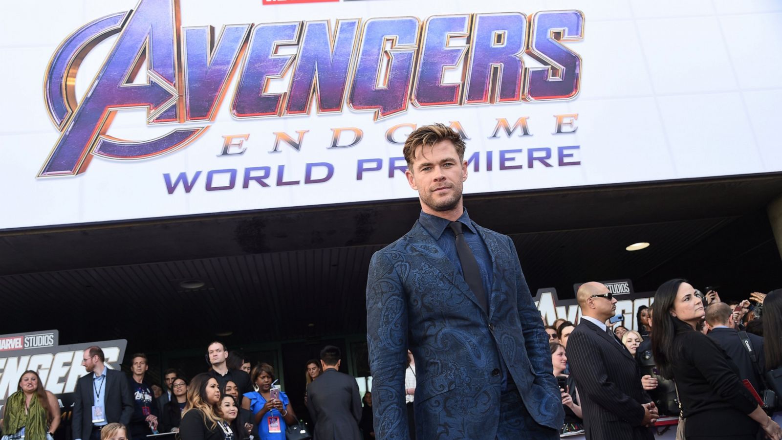 PHOTO: Chris Hemsworth arrives at the premiere of "Avengers: Endgame" at the Los Angeles Convention Center on Monday, April 22, 2019.