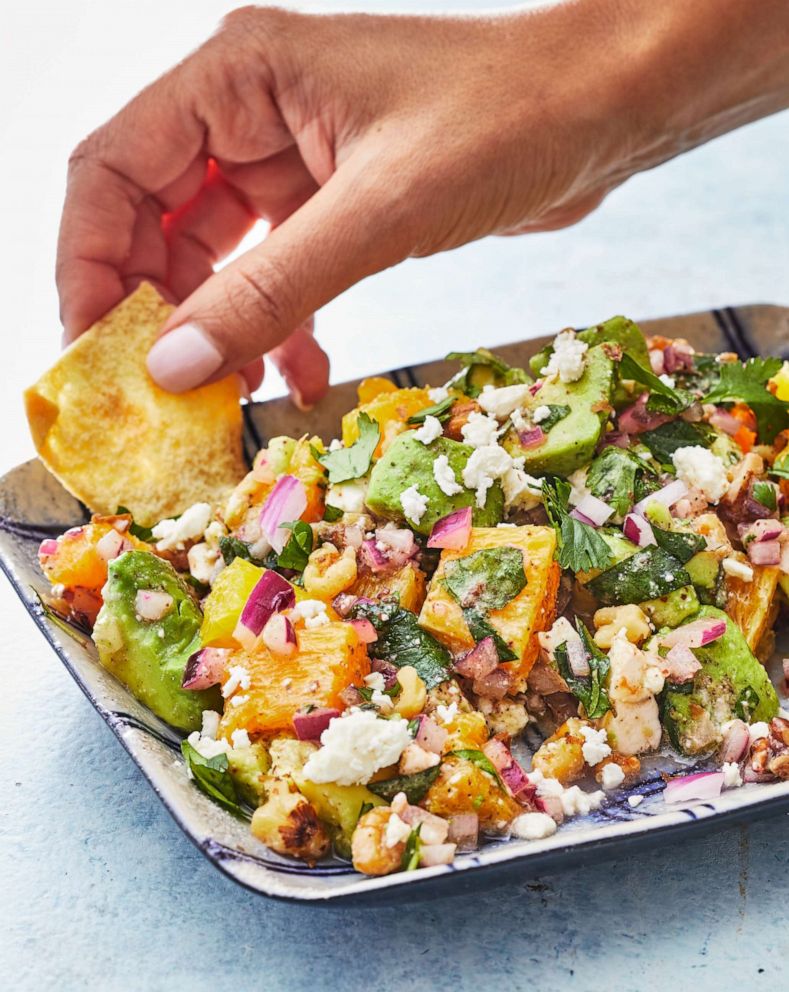 PHOTO: Citrus-avocado dip with walnuts, feta, and herbs.