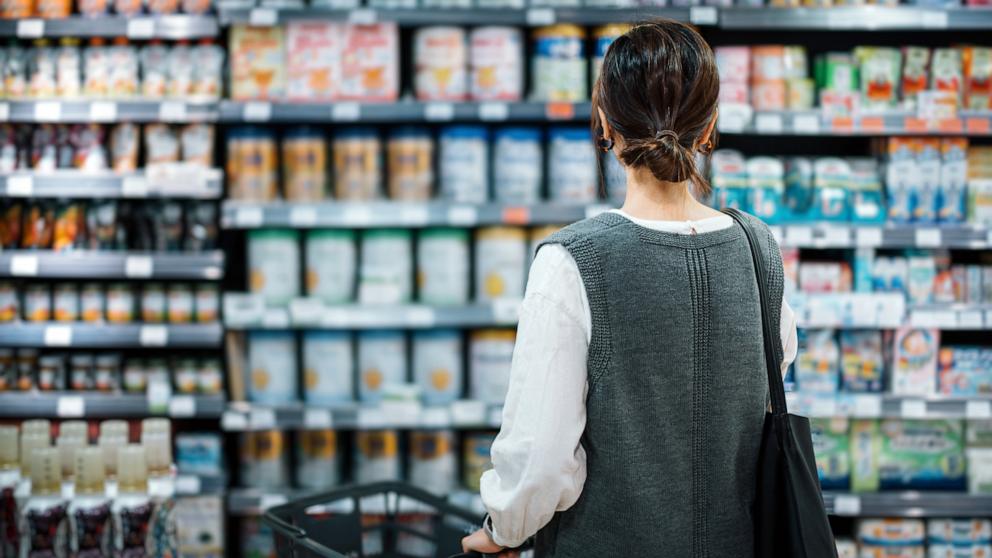 PHOTO: In this undated stock photo, a woman is seen shopping in a supermarket. 