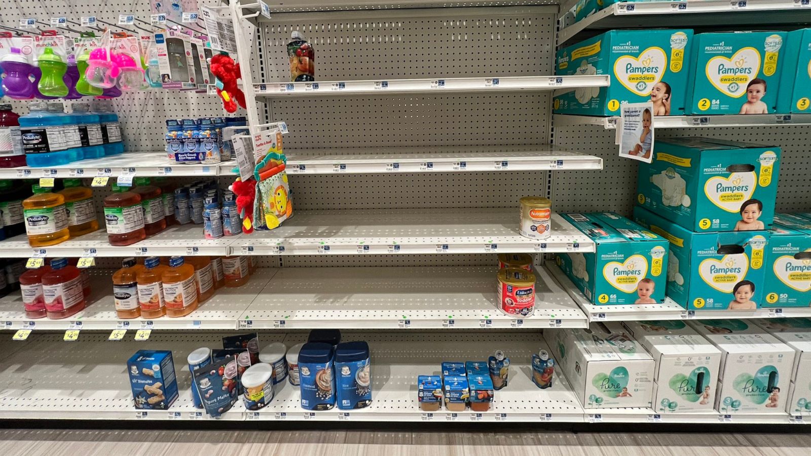 PHOTO: Baby formula in the U.S. has grown increasingly hard to find for months and despite federal efforts to ease the crisis, parents are reporting that they haven't noticed any positive changes.