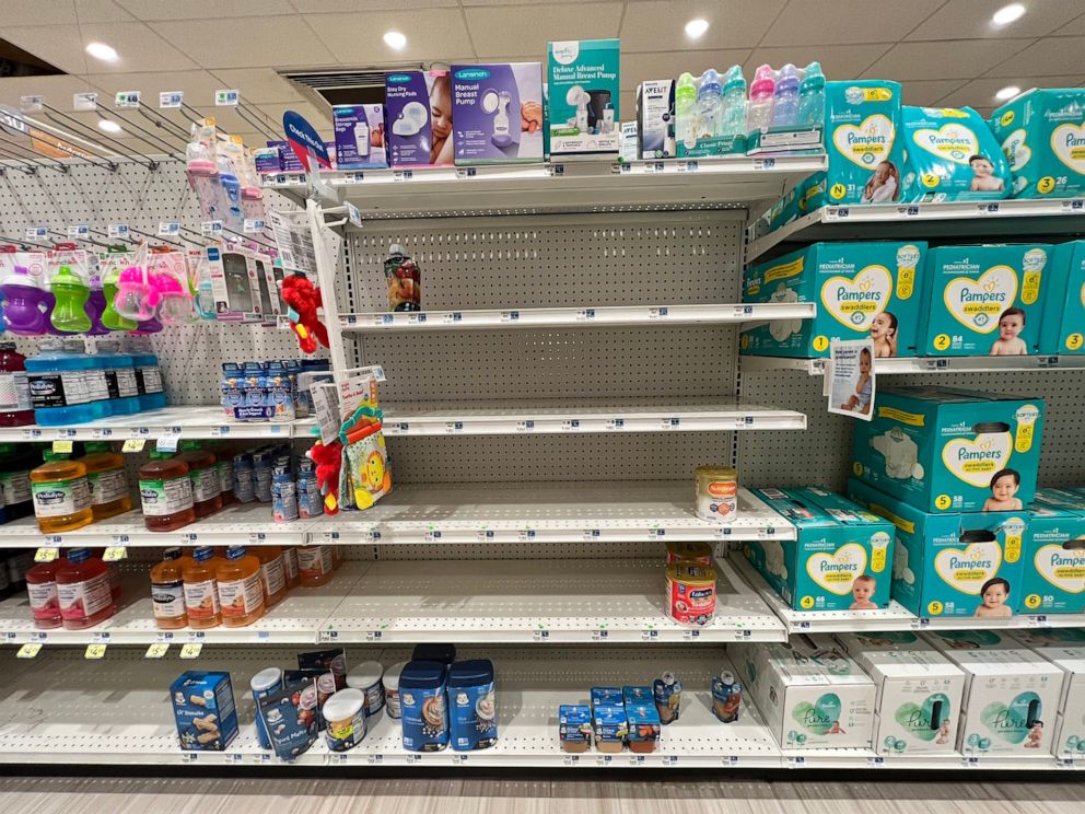 PHOTO: Baby formula in the U.S. has grown increasingly hard to find for months and despite federal efforts to ease the crisis, parents are reporting that they haven't noticed any positive changes.