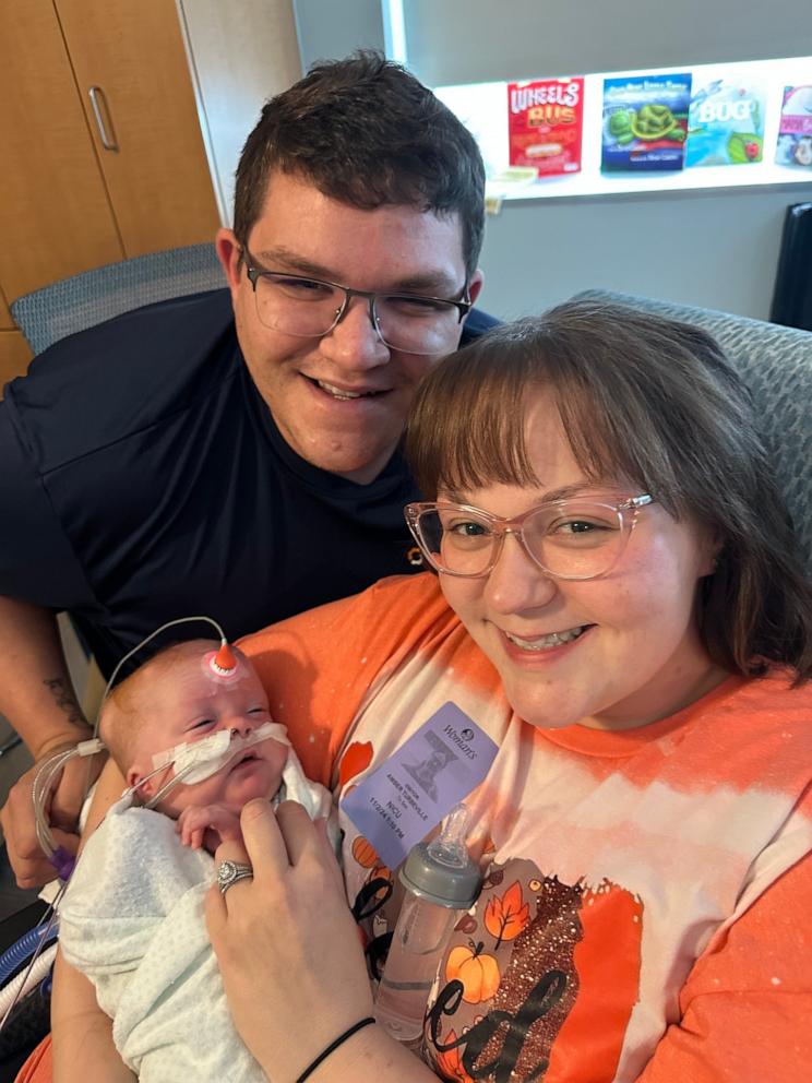 PHOTO: Dustin Turbeville, pictured with his wife Amber Turbeville and their son Brooks Joseph, calls Brooks “the most strong and determined person” he has ever met.