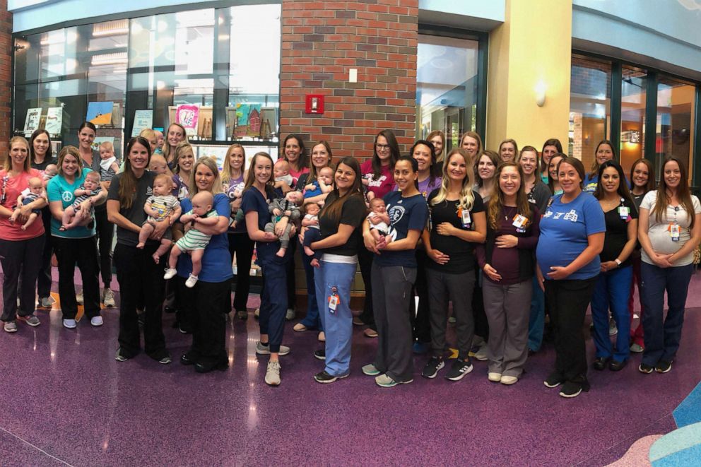 PHOTO: 20 babies have been born to the 36 nurses who were expecting at Children's Mercy Kansas City's NICU.