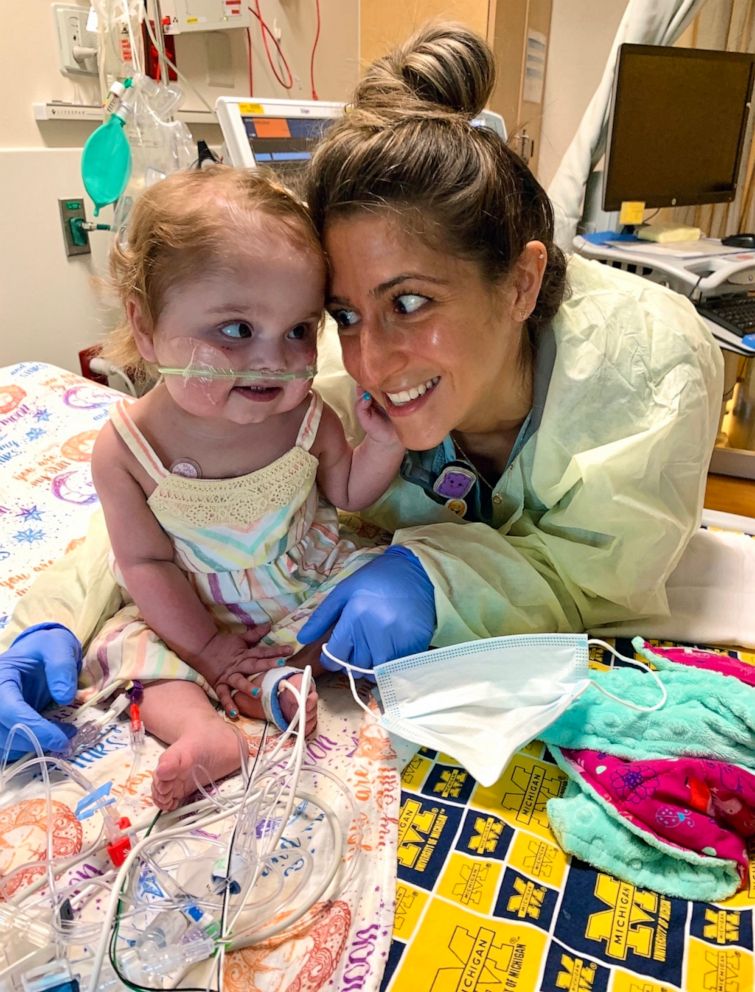 PHOTO: Valentina Garnetti was in a Michigan hospital for nearly 700 days. During her stay, she became close with her six primary nurses -- Erin, Wendy, Denise, Amanda, Stephanie and Liana. Garnetti even named Liana as Valentina's godmother.