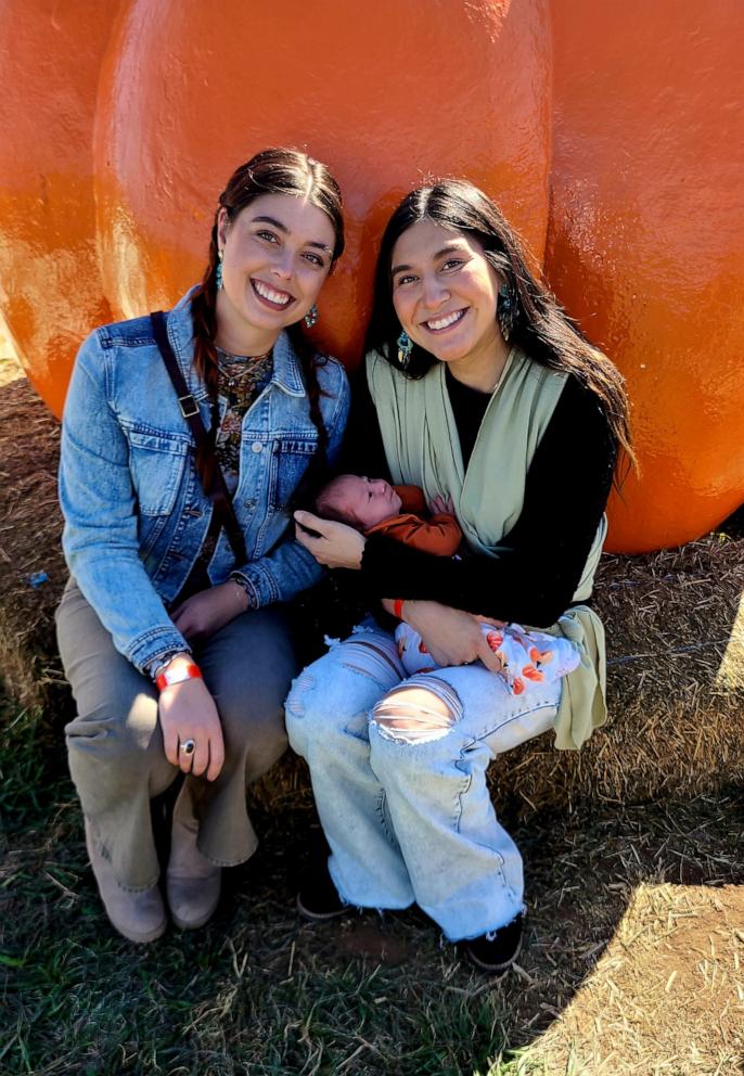 PHOTO: Tayler Livengood, her best friend Felicia Fisher and Fisher's baby daughter Sequoia visited a pumpkin patch together in September 2024.