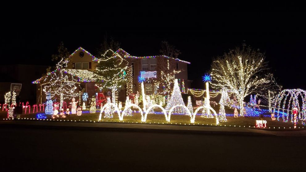 PHOTO: The Hinojosa family of Boerne, Texas, has the Christmas lights on their home blinking to the song "Baby Shark," popularized by the group Pinkfong.