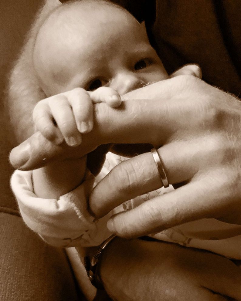 PHOTO: This photo issued on June 16, 2019 by the Duke and Duchess of Sussex of their six-week-old son Archie Mountbatten-Windsor that was shared on their Instagram account to mark Father's Day.