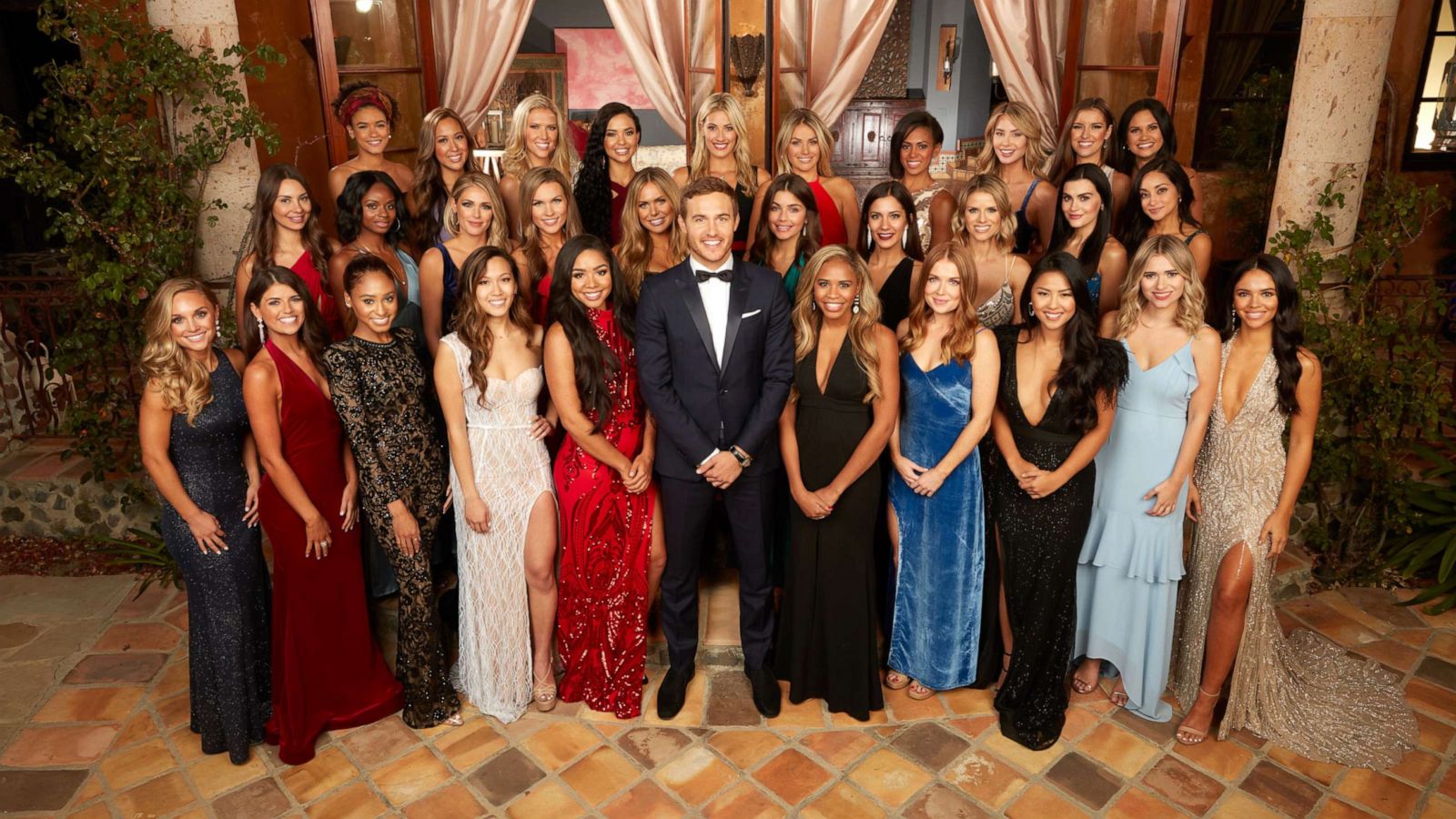 PHOTO: Peter Weber sits with a group of contestants in the most recent episode of "The Bachelor."